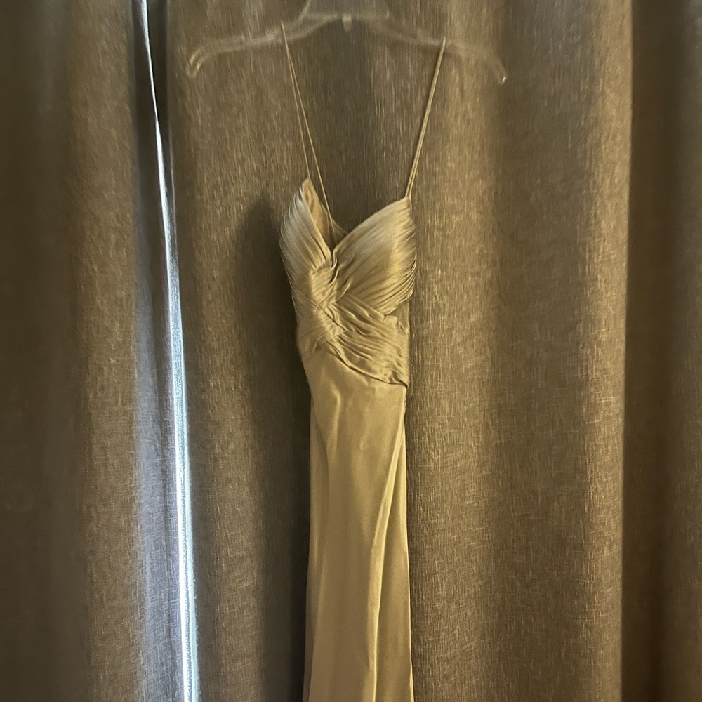 Beautiful silver silk dress, great for wedding, homecoming or elegant event